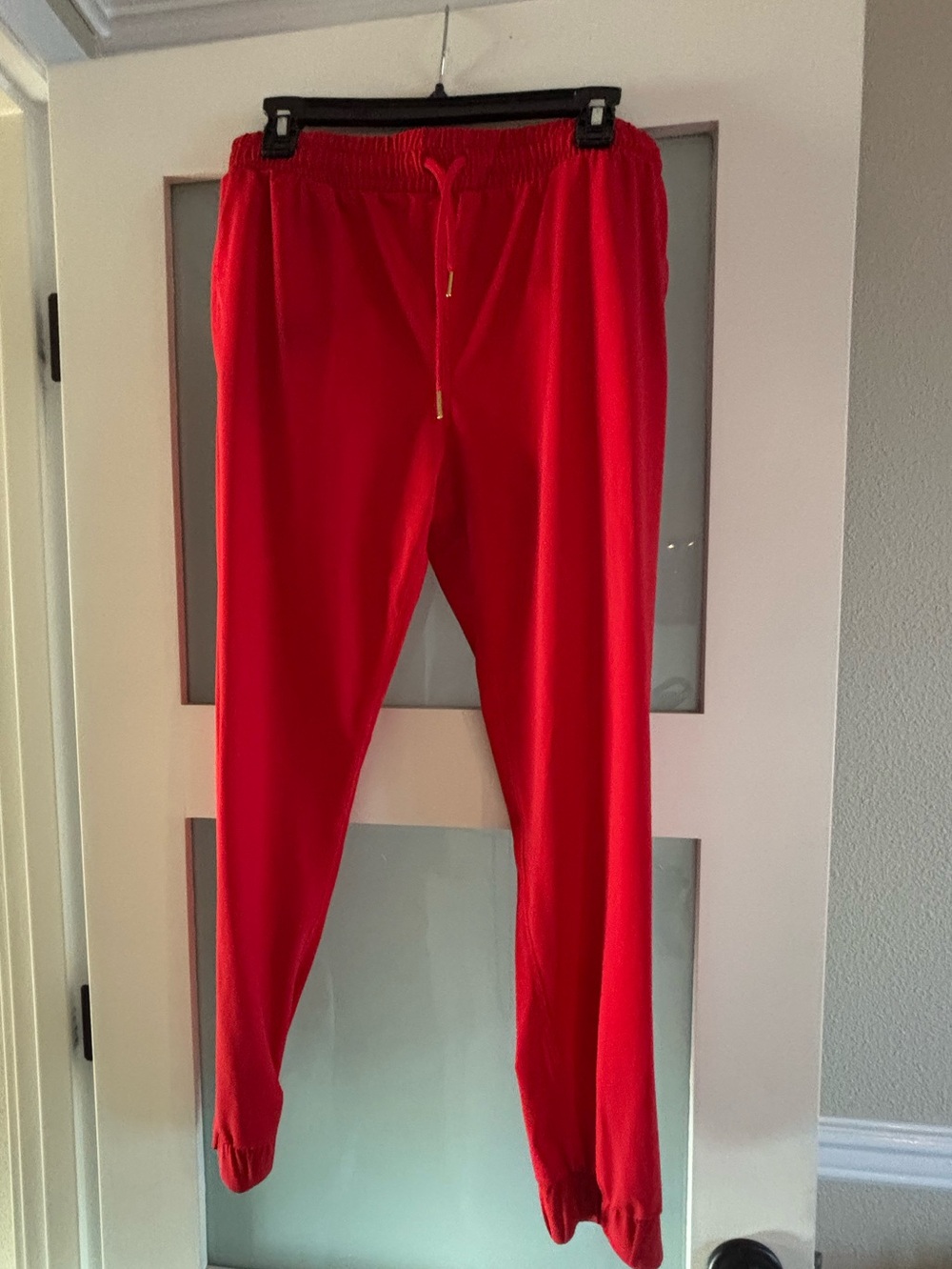 Women’s  Red Zyia Jogger Pants - Casual Elastic Waist Sweatpants M